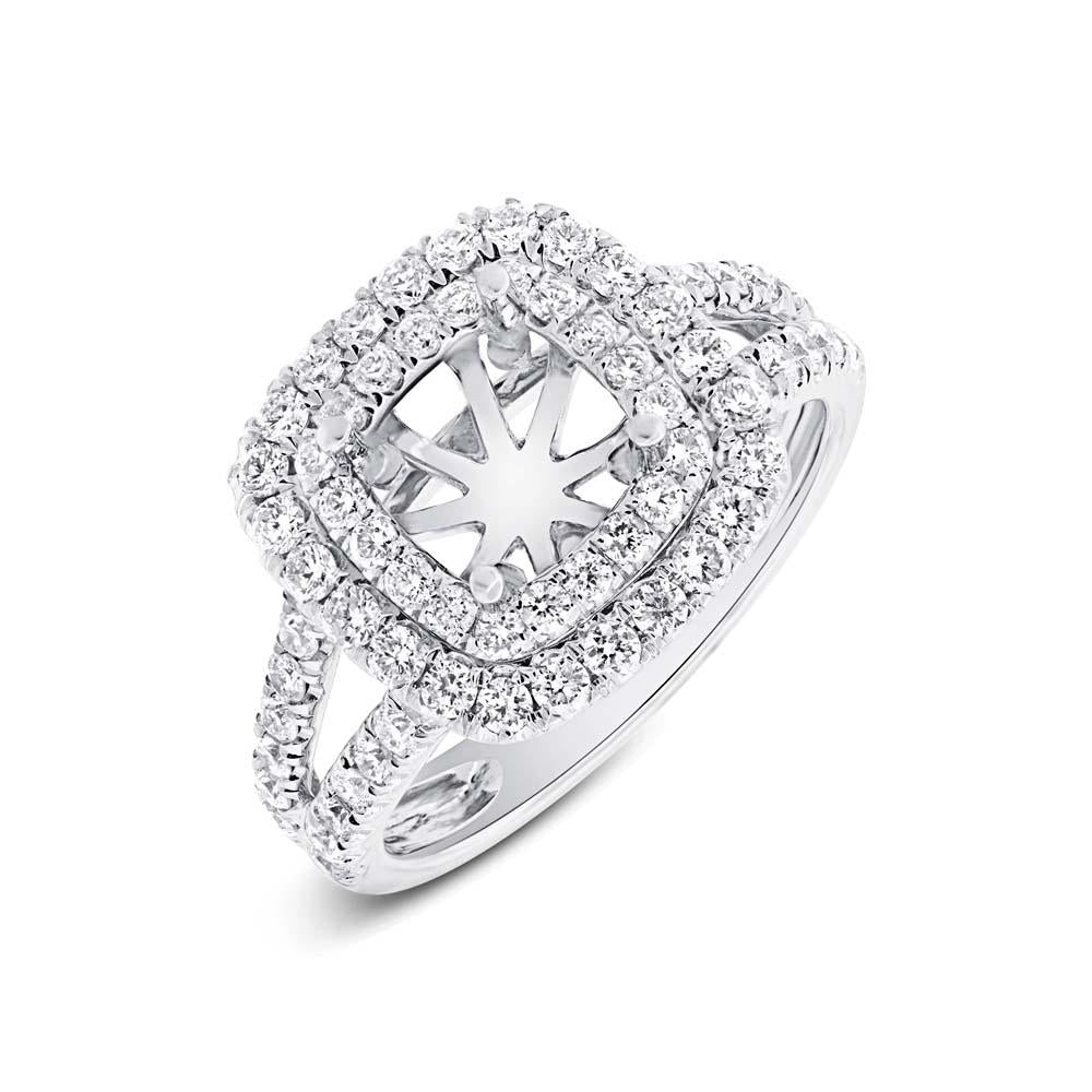 14k White Gold Diamond Semi-mount Ring - 1.04ct