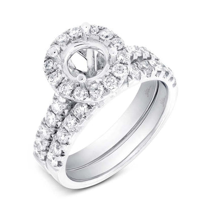 14k White Gold Diamond Semi-mount Ring 2-pc - 1.29ct