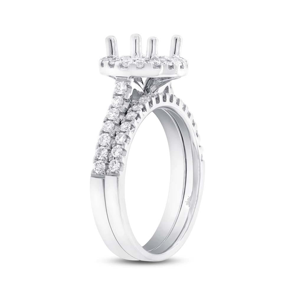 14k White Gold Diamond Semi-mount Ring 2-pc - 0.65ct