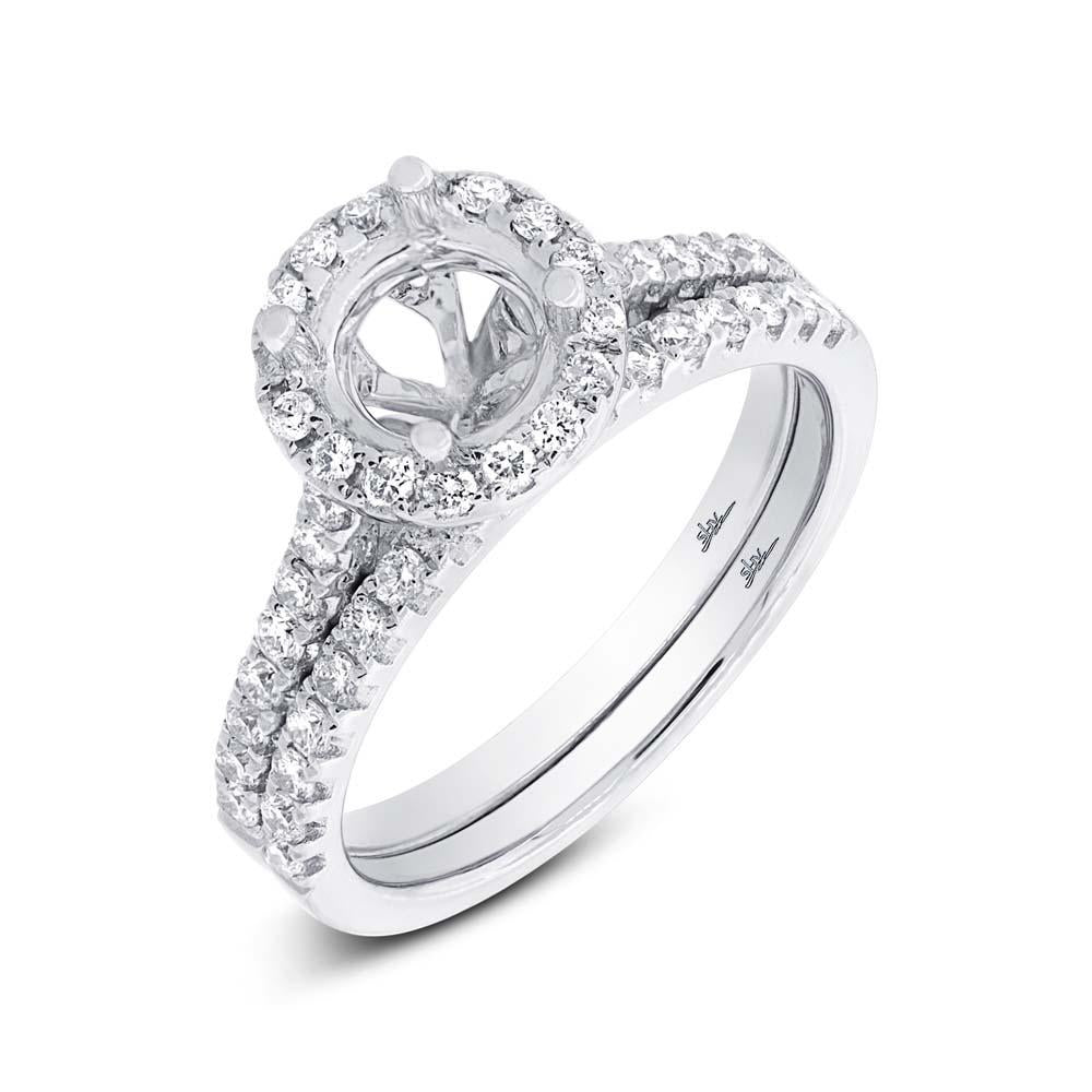14k White Gold Diamond Semi-mount Ring 2-pc - 0.65ct