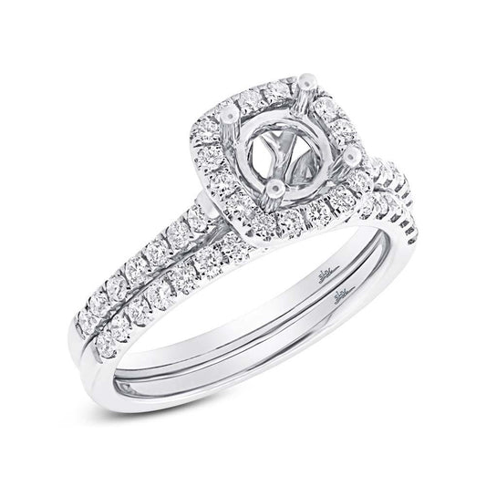 14k White Gold Diamond Semi-mount Ring 2-pc - 0.63ct