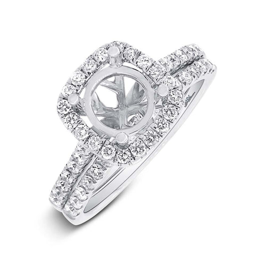 14k White Gold Diamond Semi-mount Ring 2-pc - 0.68ct