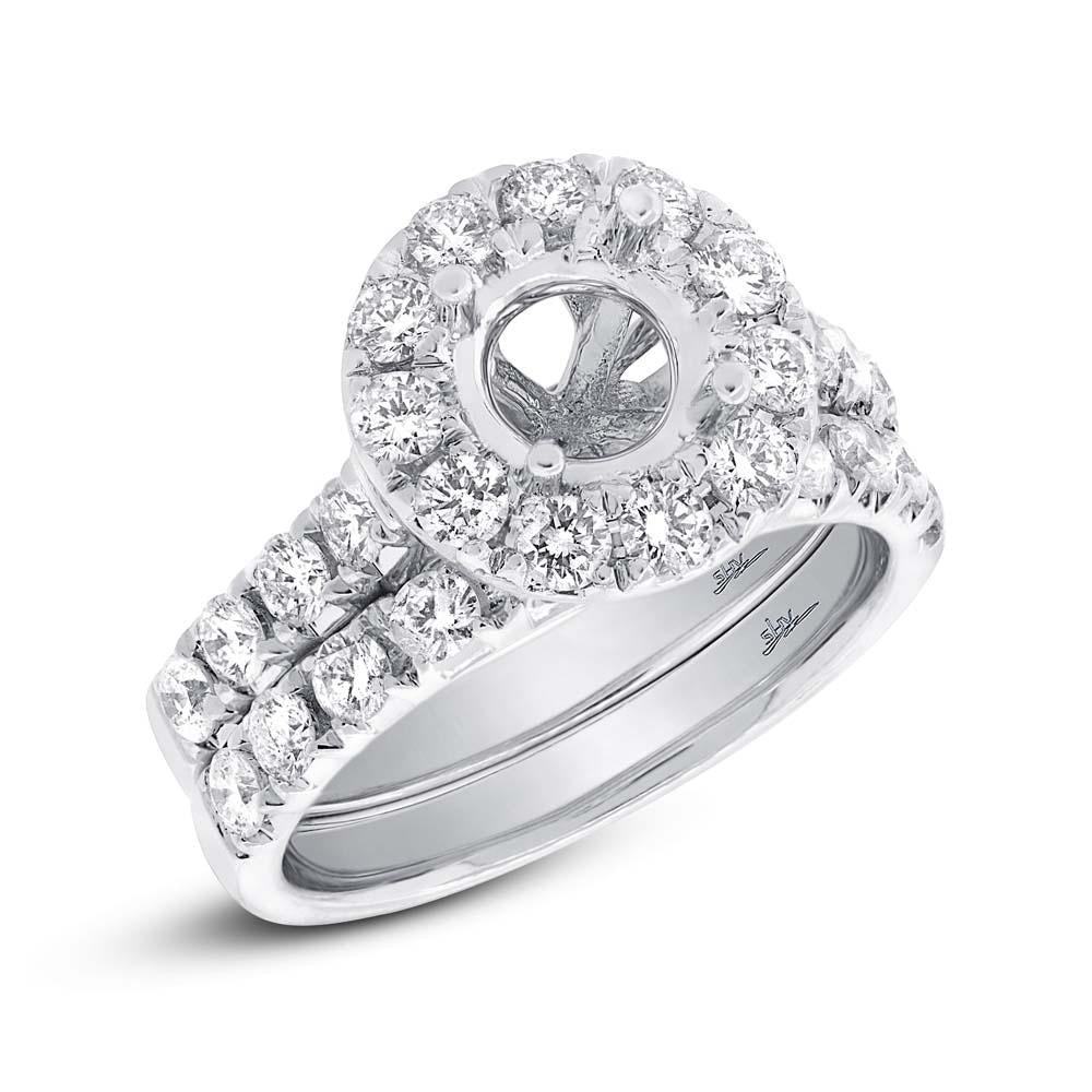 14k White Gold Diamond Semi-mount Ring 2-pc - 1.50ct