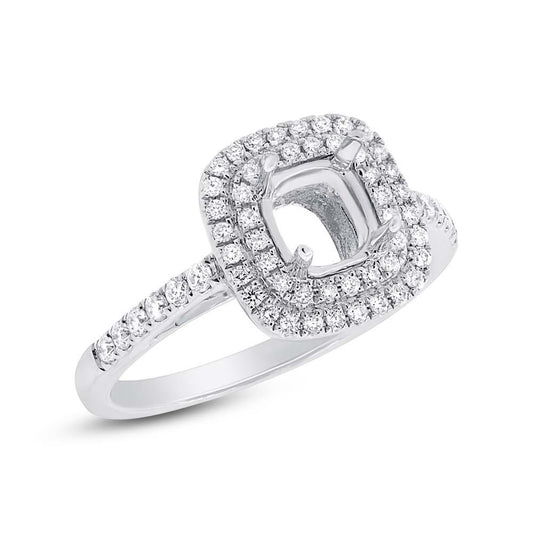 14k White Gold Diamond Semi-mount Ring - 0.37ct