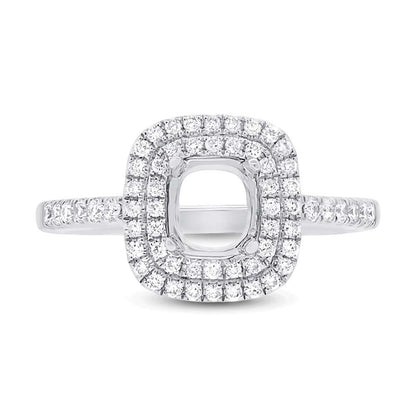 14k White Gold Diamond Semi-mount Ring - 0.37ct