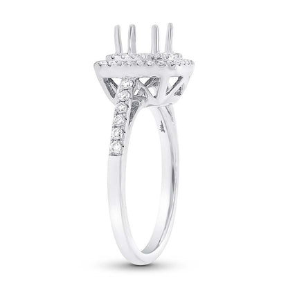 14k White Gold Diamond Semi-mount Ring - 0.37ct