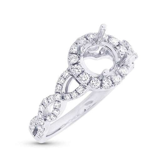 14k White Gold Diamond Semi-mount Ring - 0.60ct