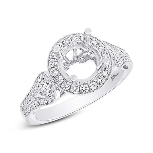 14k White Gold Diamond Semi-mount Ring - 0.58ct