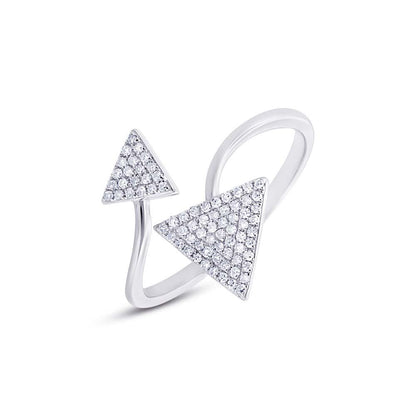 14k White Gold Diamond Triangle Lady's Ring - 0.21ct