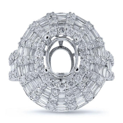 18k White Gold Diamond Semi-mount Ring - 2.83ct