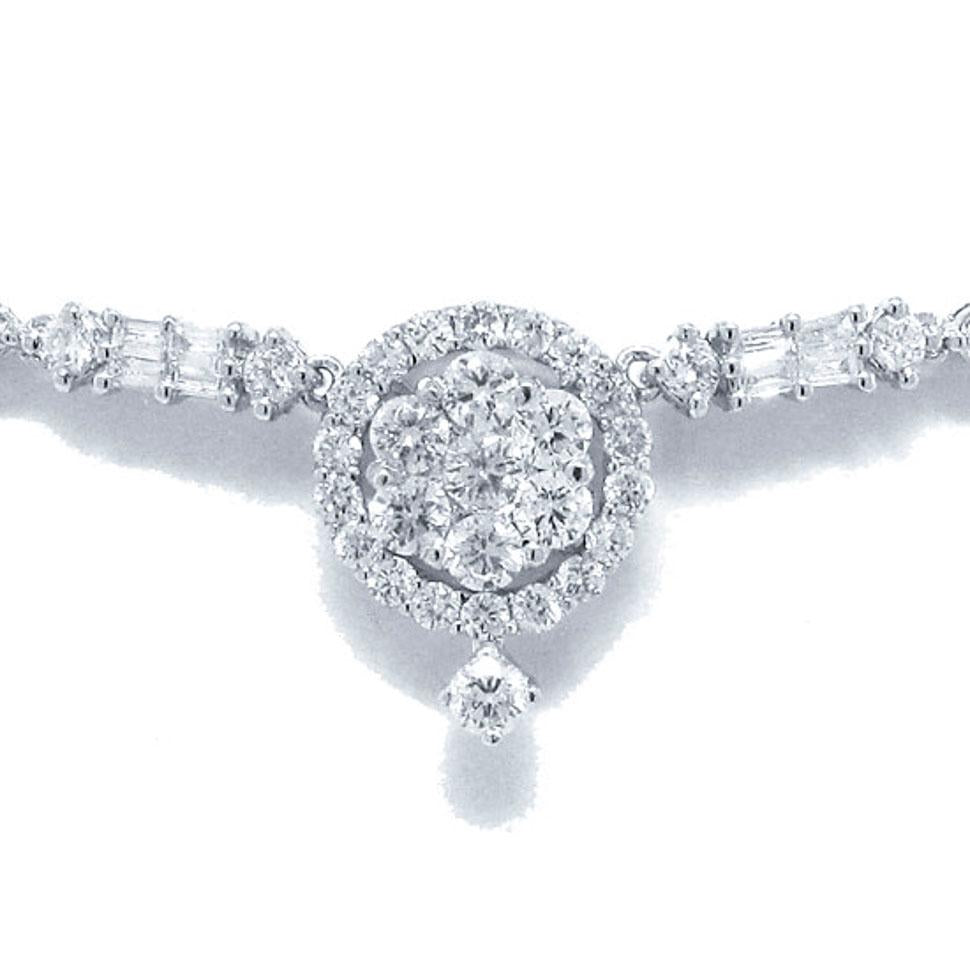 18k White Gold Diamond Necklace - 5.78ct V0105