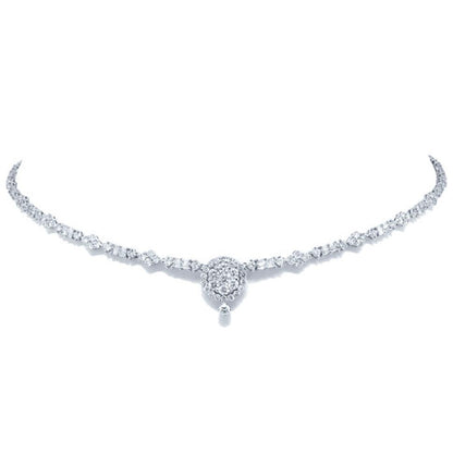 18k White Gold Diamond Necklace - 5.78ct V0105