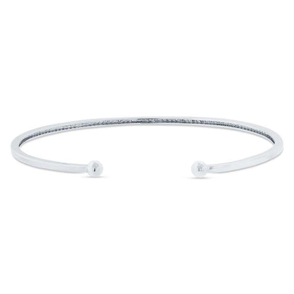 14k White Gold Diamond Bangle - 0.23ct