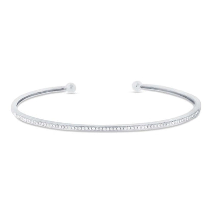 14k White Gold Diamond Bangle - 0.23ct