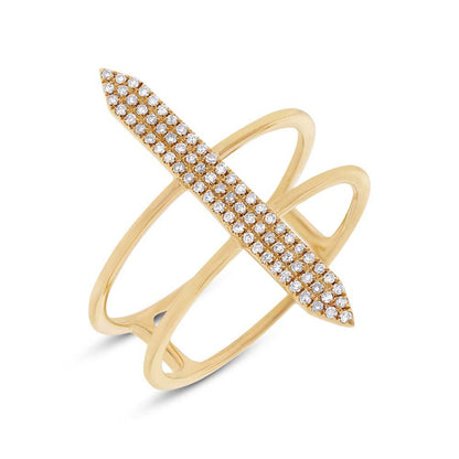 14k Yellow Gold Diamond Lady's Ring Size 6.5 - 0.18ct