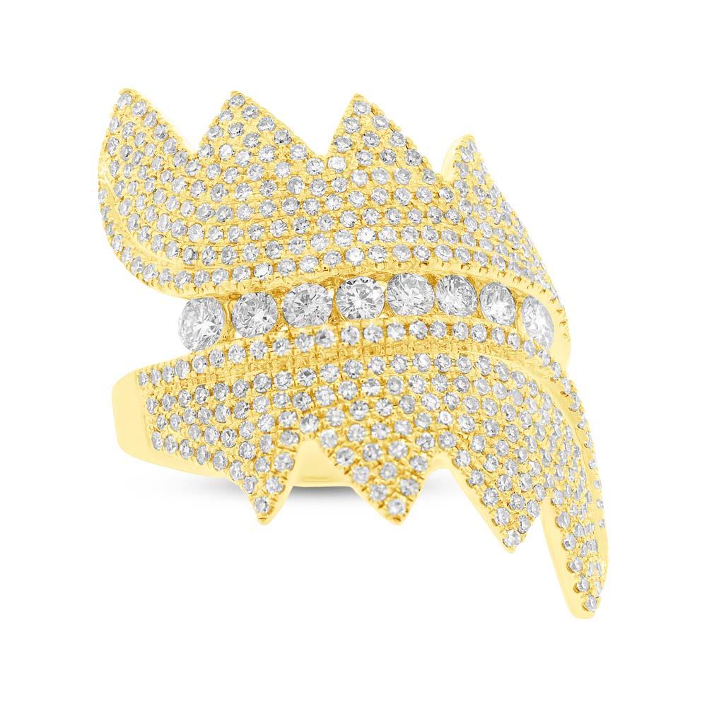 14k Yellow Gold Diamond Pave Lady's Ring - 1.28ct