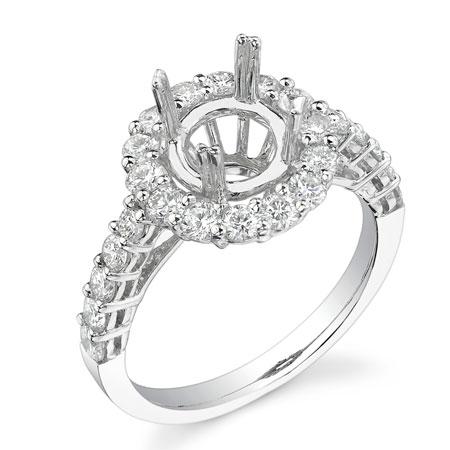 18k White Gold Diamond Semi-mount Ring - 1.15ct