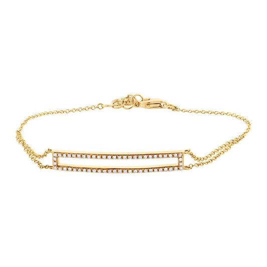 14k Yellow Gold Diamond Bar Bracelet