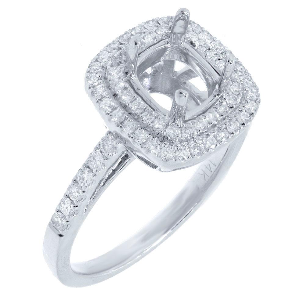 14k White Gold Diamond Semi-mount Ring - 0.43ct