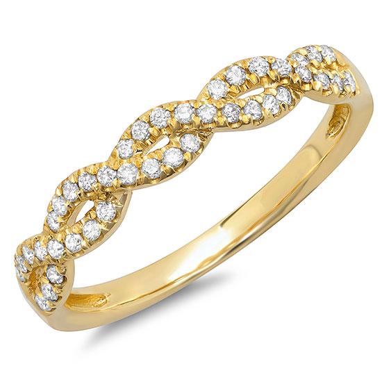 14k Yellow Gold Diamond Lady's Ring - 0.22ct