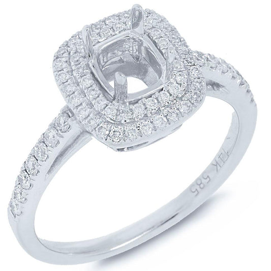 14k White Gold Diamond Semi-mount Ring - 0.35ct