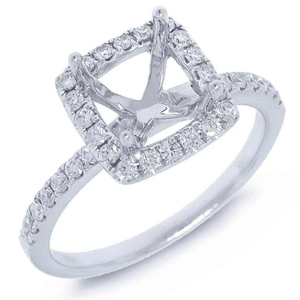 14k White Gold Diamond Semi-mount Ring - 0.34ct