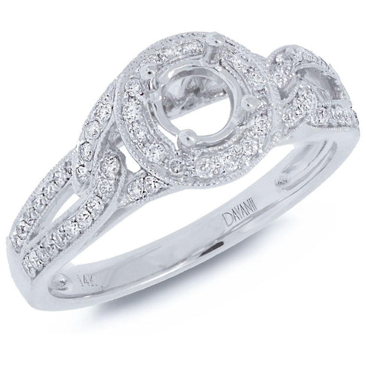 14k White Gold Diamond Semi-mount Ring - 0.35ct