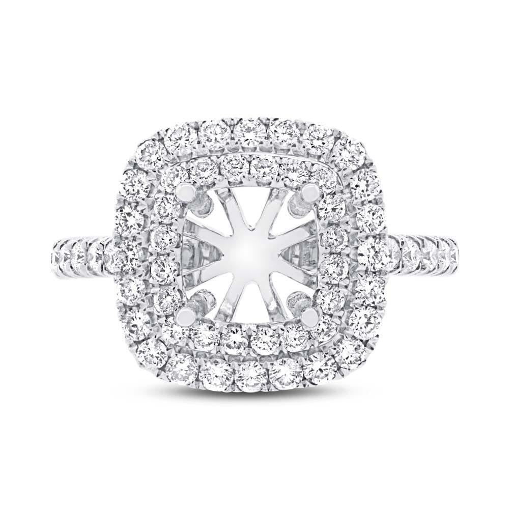 14k White Gold Diamond Semi-mount Ring - 0.83ct