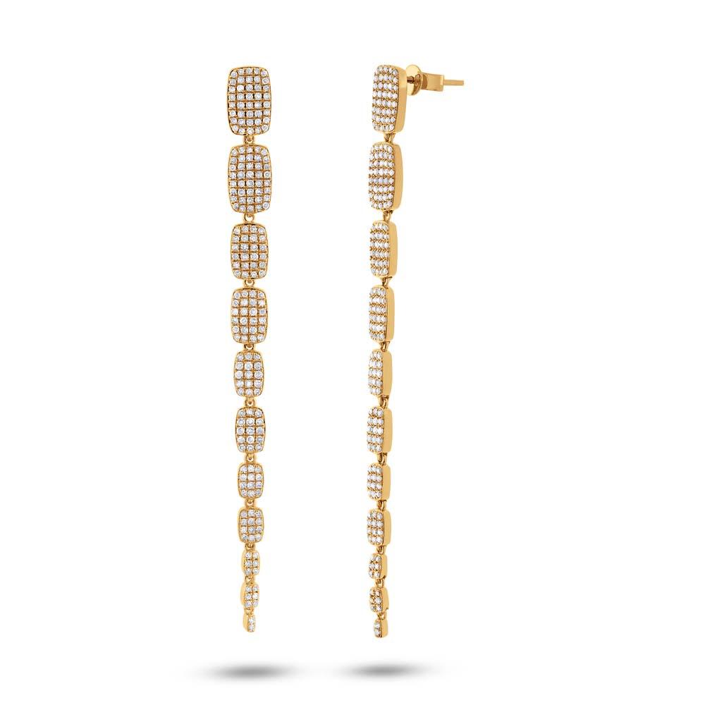 14k Yellow Gold Diamond Serpentine Earring - 1.35ct