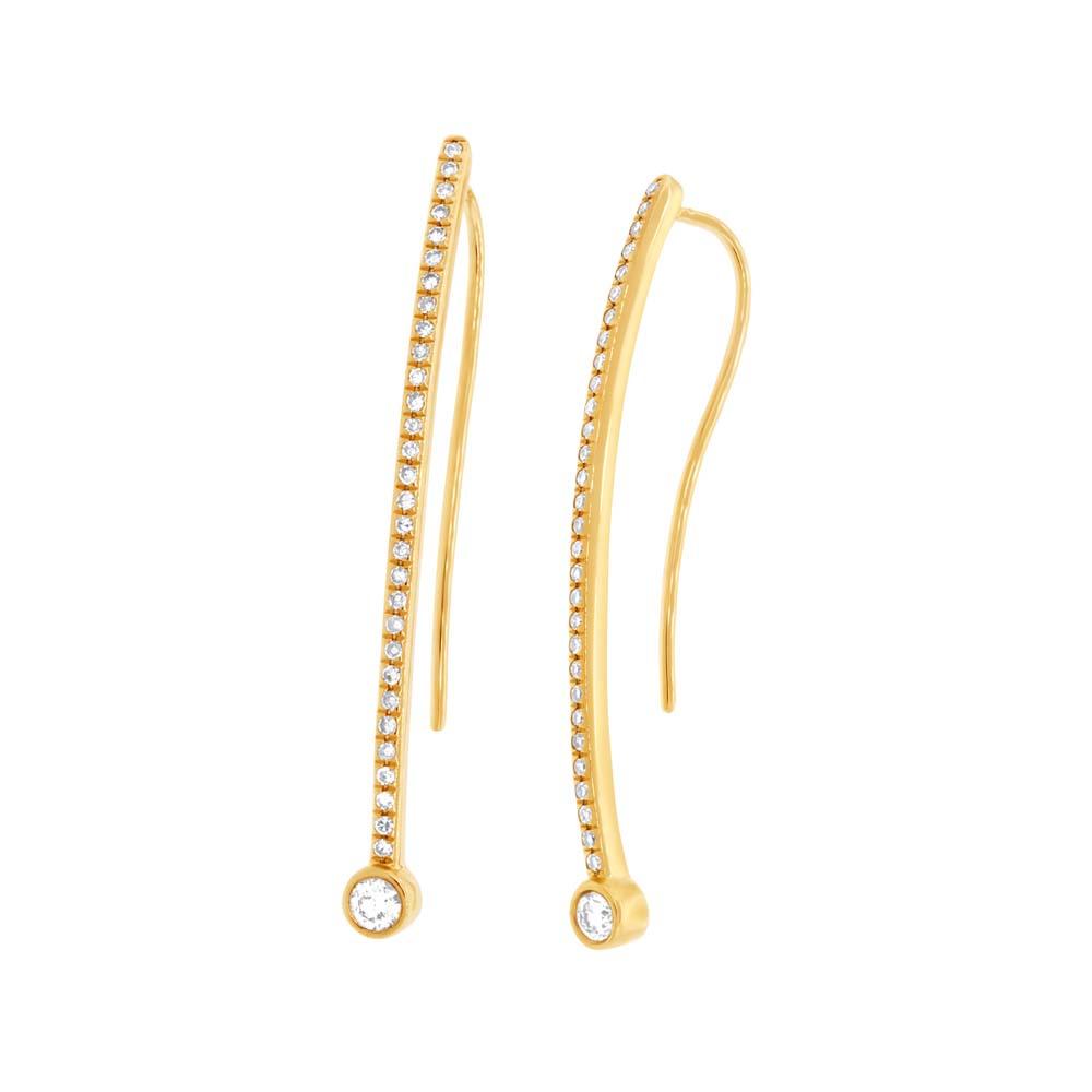 14k Yellow Gold Diamond Earring - 0.29ct