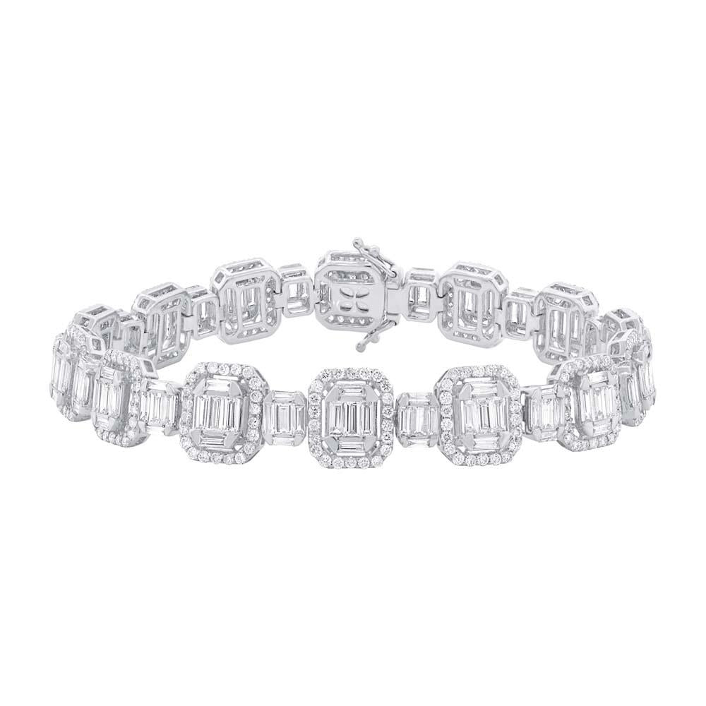 18k White Gold Diamond Baguette Bracelet - 7.24ct