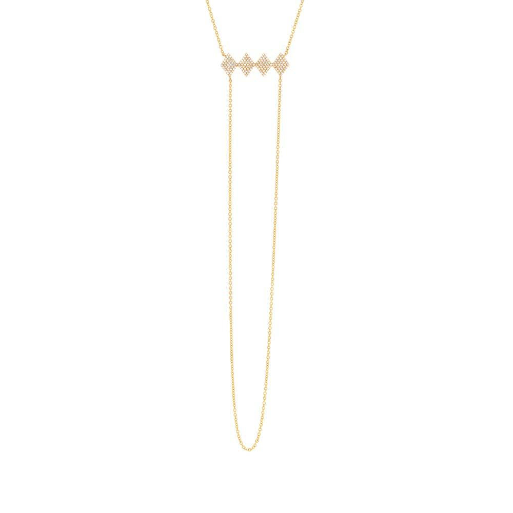 14k Yellow Gold Diamond Pave Necklace - 0.30ct