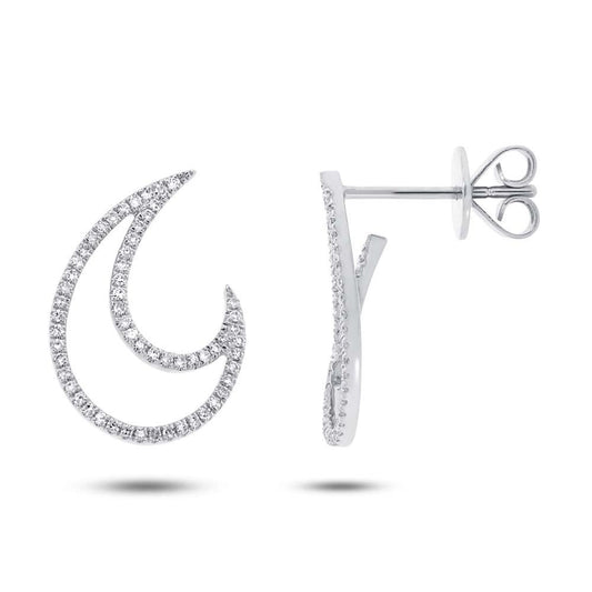 14k White Gold Diamond Earring - 0.27ct