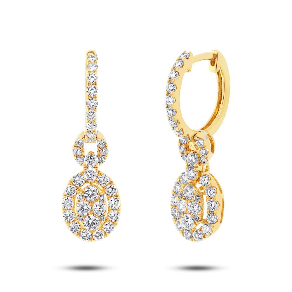 18k Yellow Gold Diamond Earring - 1.42ct