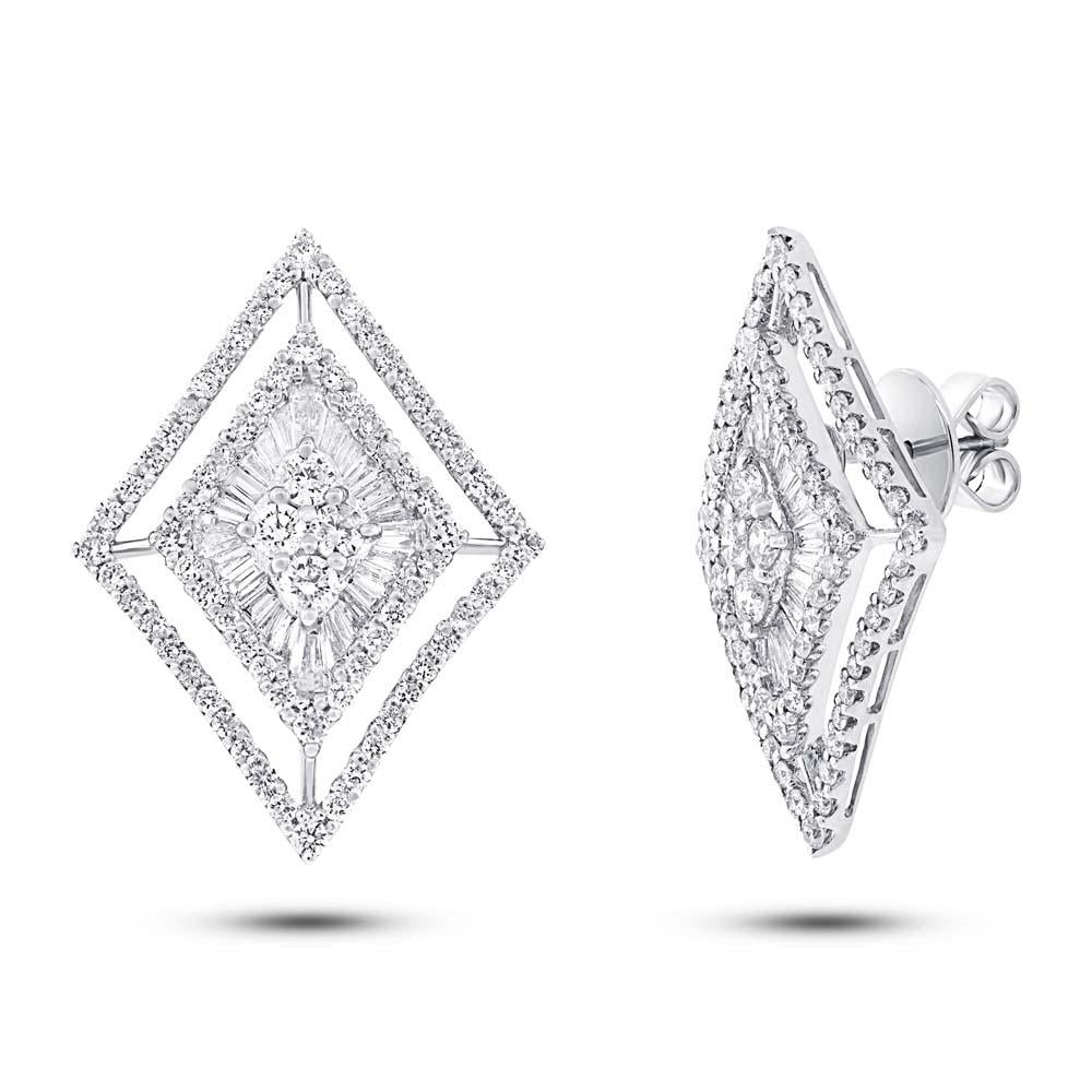 18k White Gold Diamond Earring - 3.20ct