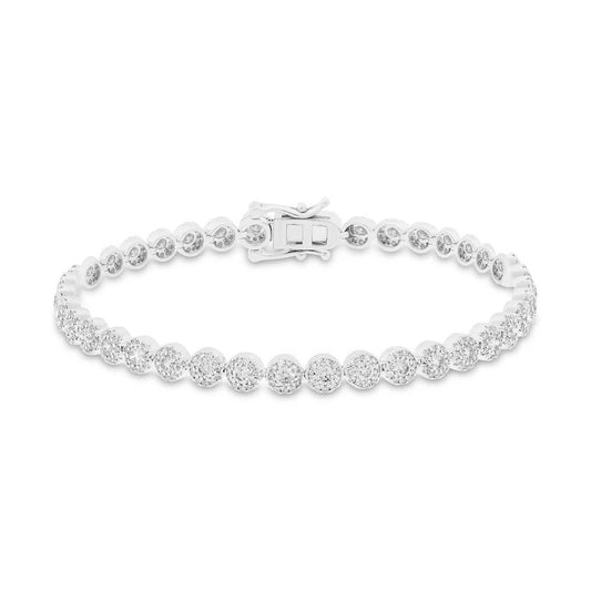 14k White Gold Diamond Lady's Bracelet - 3.03ct