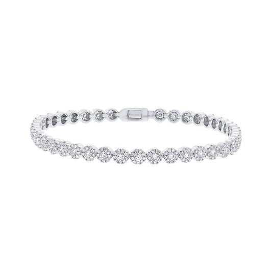 14k White Gold Diamond Lady's Bracelet - 2.21ct