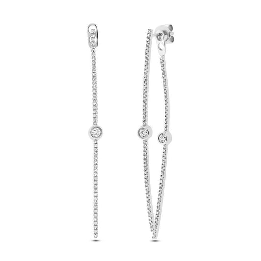 14k White Gold Diamond Ear Jacket Earring