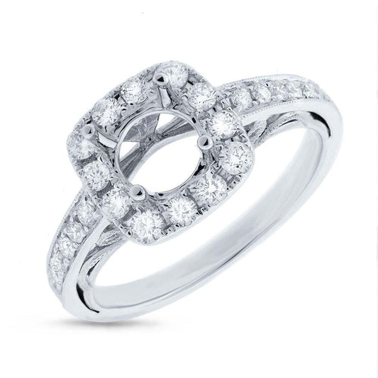 14k White Gold Diamond Semi-mount Ring - 0.52ct