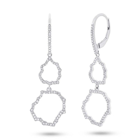 14k White Gold Diamond Earring - 0.44ct