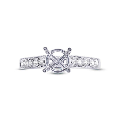 14k White Gold Diamond Semi-mount Ring - 0.35ct