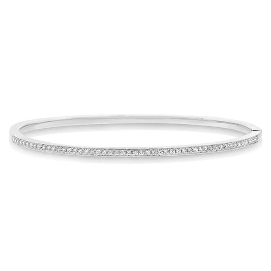 14k White Gold Diamond Bangle - 0.47ct