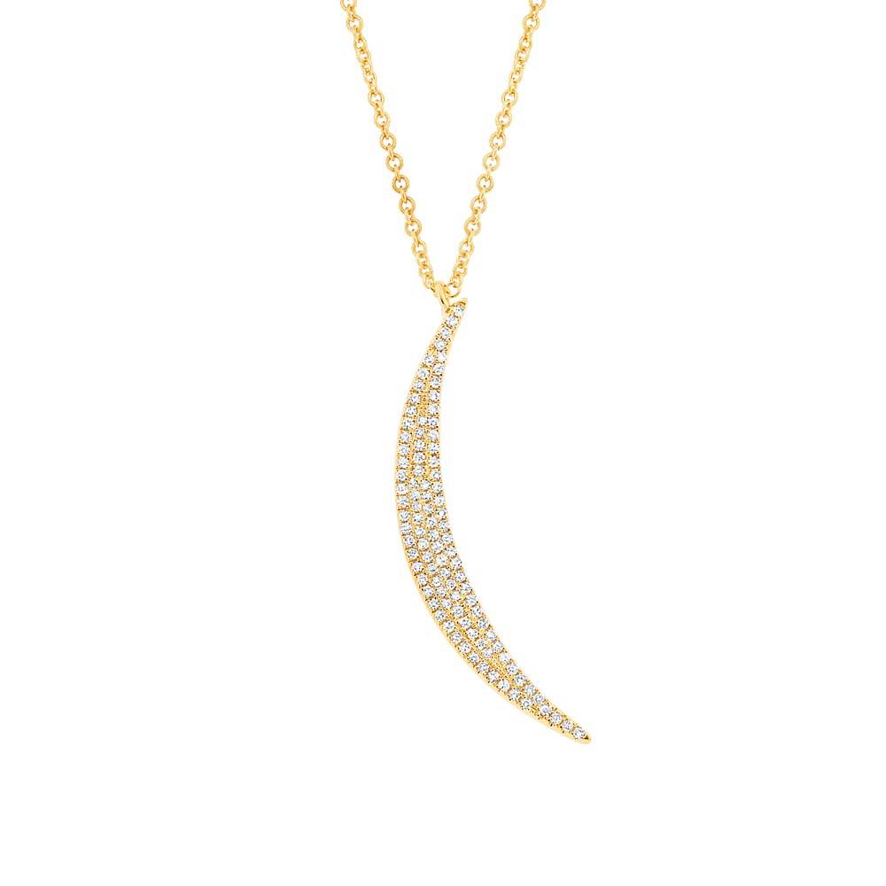 14k Yellow Gold Diamond Pave Necklace - 0.25ct