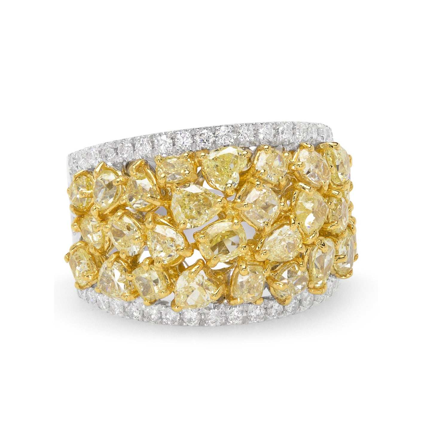 18K White & Yellow  Gold Fancy Yellow Diamond Lady's Ring V0301
