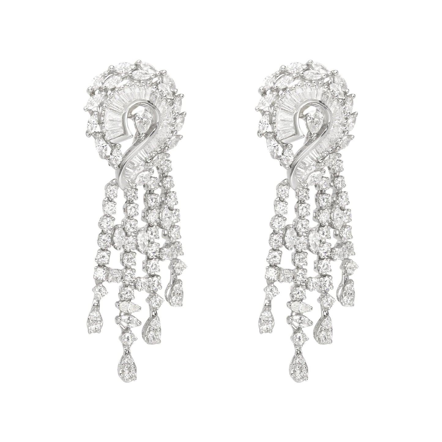 18k Gorgeous Dangle Drop Diamond Earrings