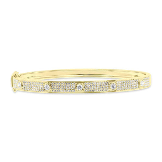 14k Yellow Gold Diamond Pave Bracelet